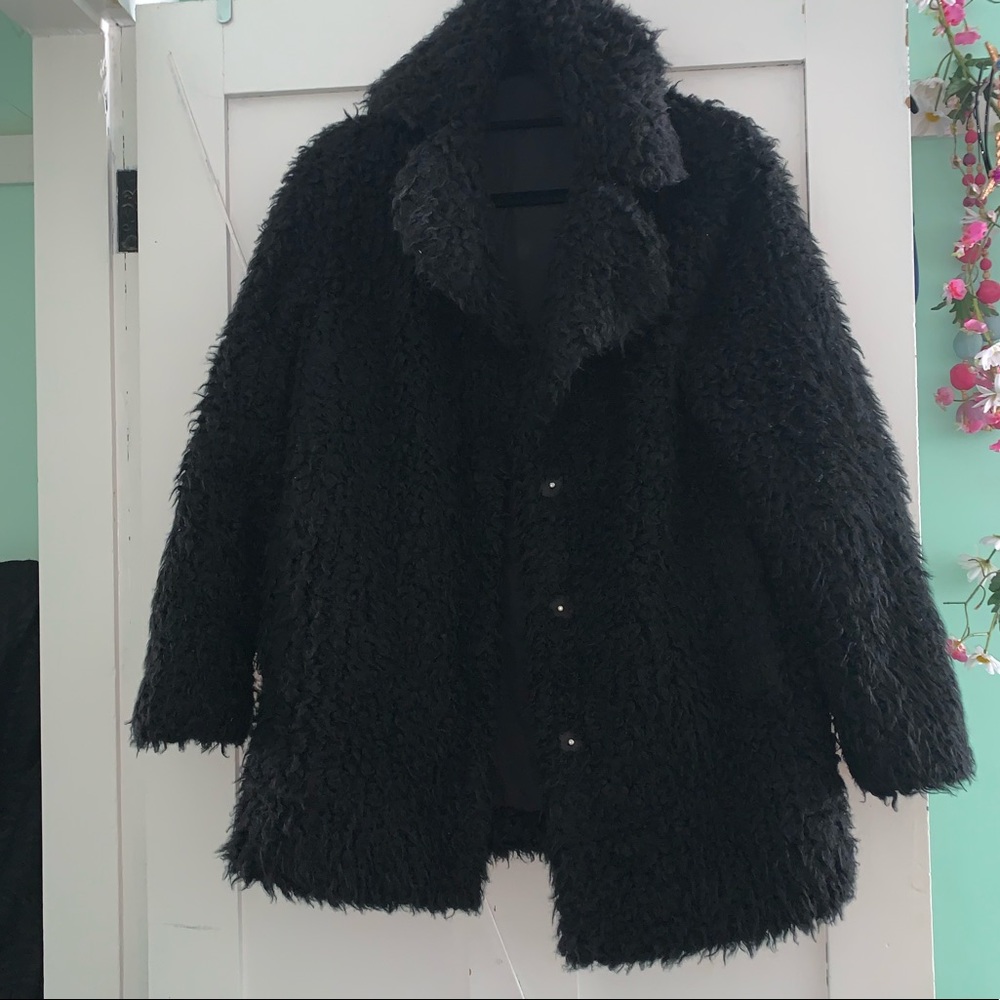 Topshop Black Sherpa Jacket